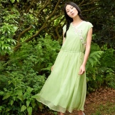 เดรสสีเขียวอ่อนสำหรับเด็กผู้หญิงประเภทสีฤดูร้อน