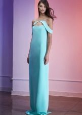 Straight turquoise evening dress