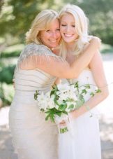 Beige evening dress for mothers of the bride
