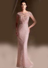 Evening dress with lace for the groom's mother