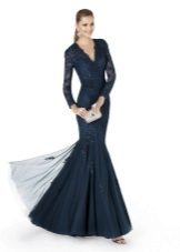 Evening dress mermaid with sleeves