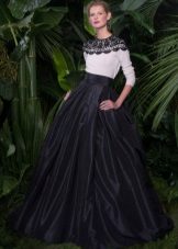 Evening dress on the floor with sleeves from Dolce and Gabbana