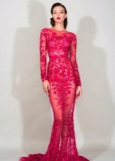 Crimson floor dress