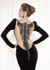 Evening dress with the illusion of an open back