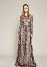 Dress evening in a floor with a flower print