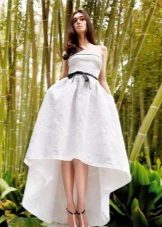 White evening dress short front long back