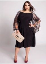 Short evening dress for full black
