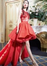 Short evening dress with train by Yolan Chris