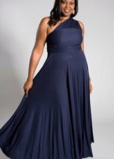 elegant evening dress on one shoulder large size