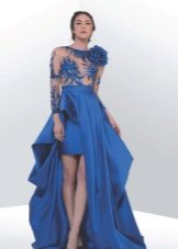 Blue short dress with a removable skirt