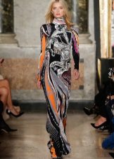Evening dress 2016 with a print to the floor