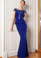 Blue with basky evening dress case in the floor