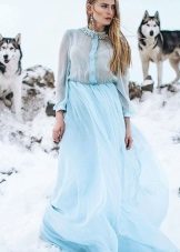 Blue shirt dress