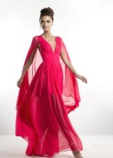 Red chiffon dress