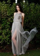 Grey chiffon dress