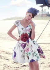 White dress with floral print