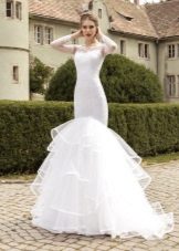 Mermaid Wedding Dress na may Organza