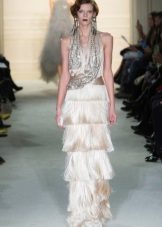 Vintage evening dress na may palawit