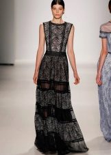 Black lace dress sa sahig