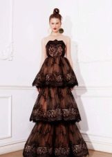 Lacy black tiered dress