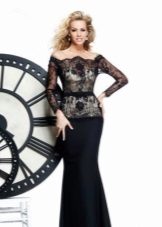 Straight dress na may top lace