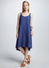 Váy lanh hình thang - sundress dài trung bình