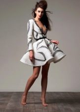 Fluffy Neoprene Đầm ngắn