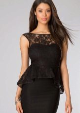 Dress with asymmetric basky