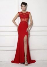 Beautiful long red dress with a corset