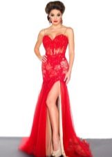 Beautiful red dress with a corset