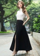 Đầm dài trắng đen