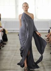 Jersey damit na may asymmetrical drape