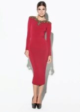 Jersey dress na may sleeves