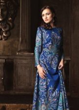 เดรสจาก Pavloposad Shawls สีน้ำเงิน