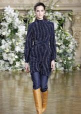 Váy len với quần jean