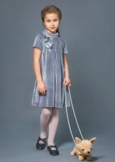 Váy nhung thanh lịch cho bé gái 8-9 tuổi nhung
