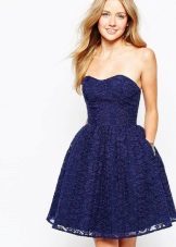 váy organza hải quân với thêu
