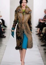 Fur coat to midi dress