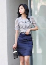 กระโปรงทรงดินสอน้ำเงินกรมท่า