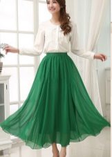 maliwanag na green chiffon skirt