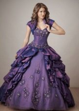 Elegant purple ball gown para sa mga batang babae