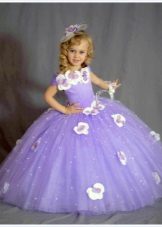 Elegant purple ball gown para sa mga batang babae