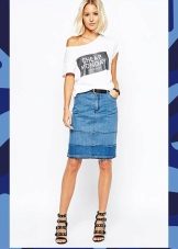 Váy bút chì denim
