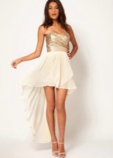 White skirt na may high waist train