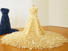 Wedding dress from rubber gloves
