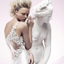 Dress with open back and lace