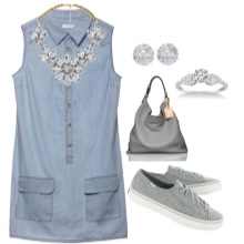 Gray sapatos para sa maong damit