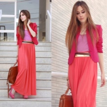 pink chiffon skirt sa sahig