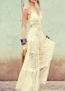 ชุดแต่งงานฤดูร้อน boho ทำจากผ้าลูกไม้