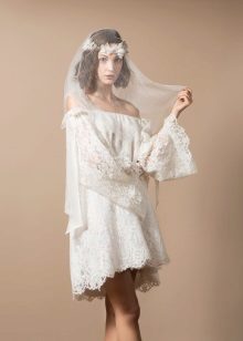 ชุดแต่งงานสั้น Boho